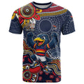 Personalized Adelaide Crows Mascot T Shirt Aboriginal Dot Art Style Vibrant Indigenous Pattern Design