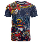 Personalized Adelaide Crows Mascot T Shirt Aboriginal Dot Art Style Vibrant Indigenous Pattern Design