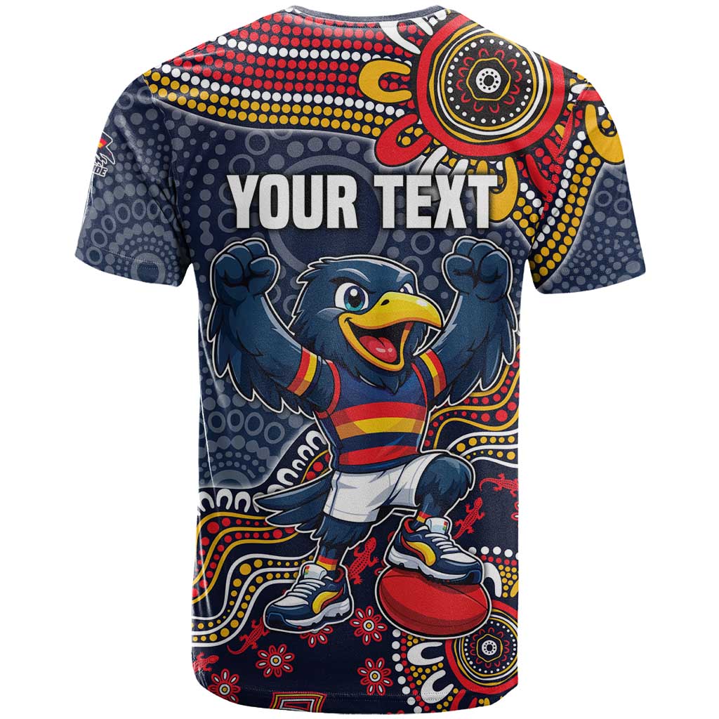 Personalized Adelaide Crows Mascot T Shirt Aboriginal Dot Art Style Vibrant Indigenous Pattern Design