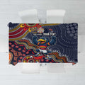 Personalized Adelaide Crows Mascot Tablecloth Aboriginal Dot Art Style Vibrant Indigenous Pattern Design