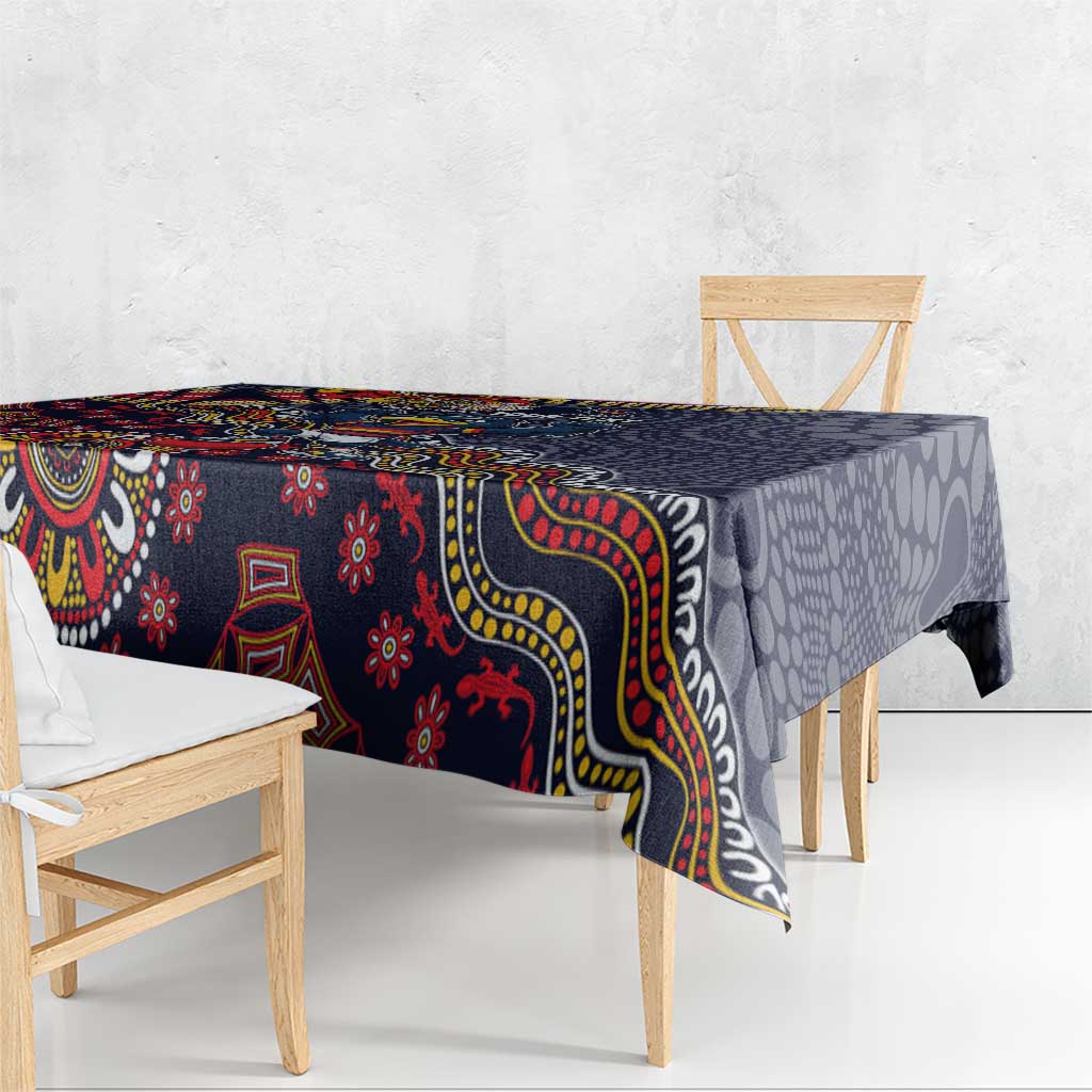 Personalized Adelaide Crows Mascot Tablecloth Aboriginal Dot Art Style Vibrant Indigenous Pattern Design