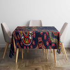 Personalized Adelaide Crows Mascot Tablecloth Aboriginal Dot Art Style Vibrant Indigenous Pattern Design