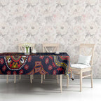 Personalized Adelaide Crows Mascot Tablecloth Aboriginal Dot Art Style Vibrant Indigenous Pattern Design