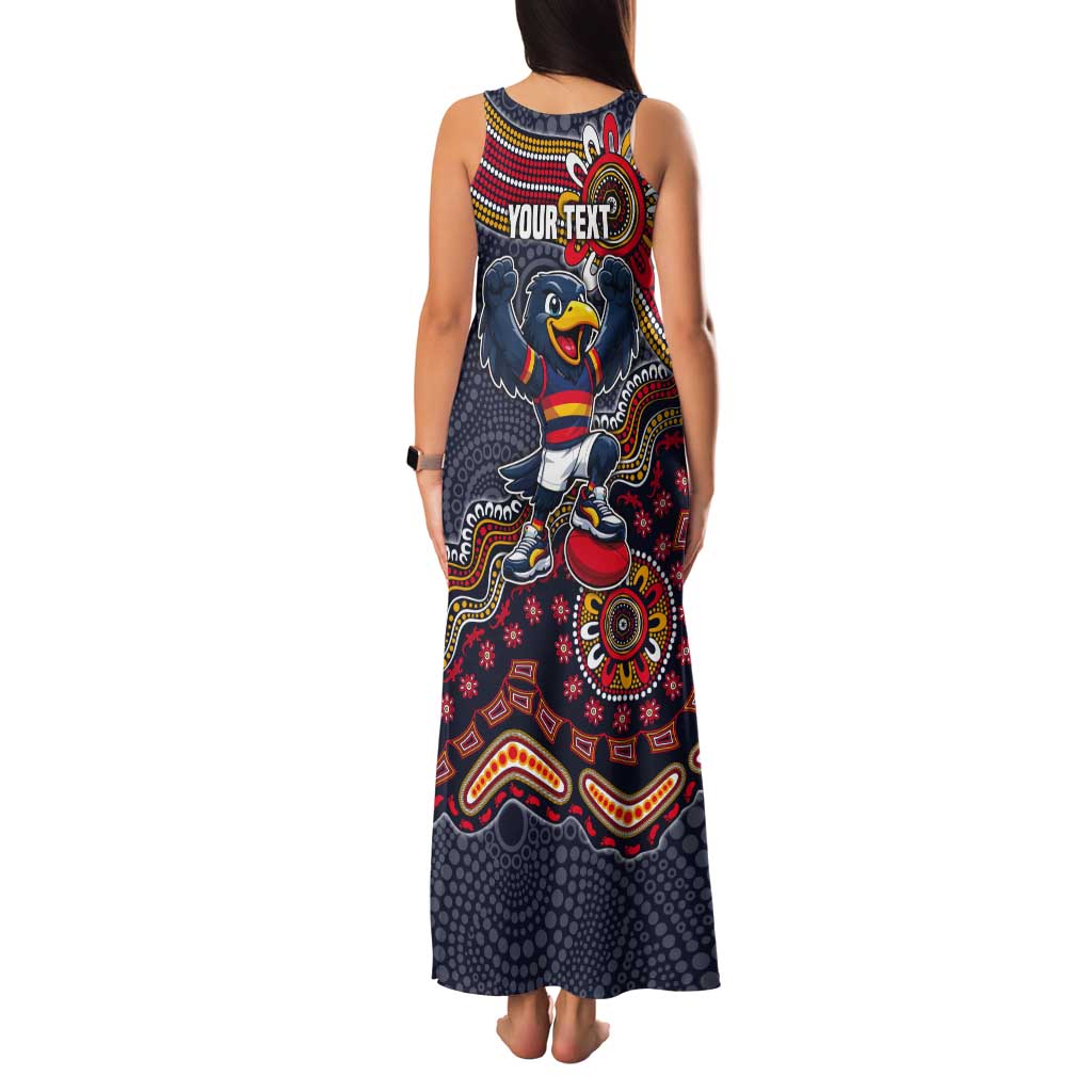Personalized Adelaide Crows Mascot Tank Maxi Dress Aboriginal Dot Art Style Vibrant Indigenous Pattern Design
