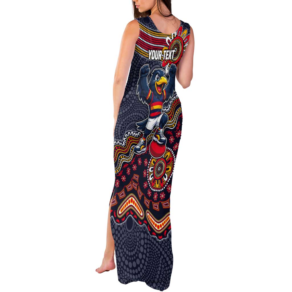 Personalized Adelaide Crows Mascot Tank Maxi Dress Aboriginal Dot Art Style Vibrant Indigenous Pattern Design