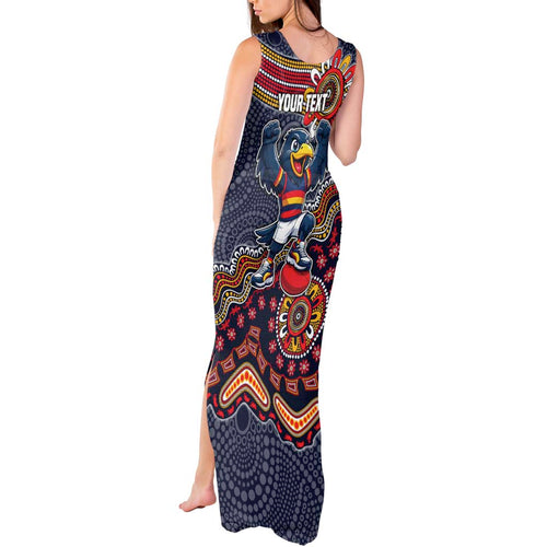 Personalized Adelaide Crows Mascot Tank Maxi Dress Aboriginal Dot Art Style Vibrant Indigenous Pattern Design