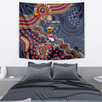 Personalized Adelaide Crows Mascot Tapestry Aboriginal Dot Art Style Vibrant Indigenous Pattern Design
