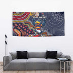 Personalized Adelaide Crows Mascot Tapestry Aboriginal Dot Art Style Vibrant Indigenous Pattern Design