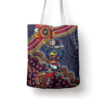 Personalized Adelaide Crows Mascot Tote Bag Aboriginal Dot Art Style Vibrant Indigenous Pattern Design