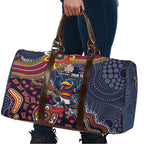 Personalized Adelaide Crows Mascot Travel Bag Aboriginal Dot Art Style Vibrant Indigenous Pattern Design