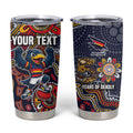 Personalized Adelaide Crows Mascot Tumbler Cup Aboriginal Dot Art Style Vibrant Indigenous Pattern Design