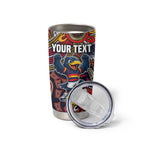 Personalized Adelaide Crows Mascot Tumbler Cup Aboriginal Dot Art Style Vibrant Indigenous Pattern Design