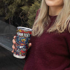Personalized Adelaide Crows Mascot Tumbler Cup Aboriginal Dot Art Style Vibrant Indigenous Pattern Design