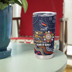 Personalized Adelaide Crows Mascot Tumbler Cup Aboriginal Dot Art Style Vibrant Indigenous Pattern Design