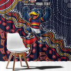 Personalized Adelaide Crows Mascot Window Curtain Aboriginal Dot Art Style Vibrant Indigenous Pattern Design