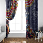 Personalized Adelaide Crows Mascot Window Curtain Aboriginal Dot Art Style Vibrant Indigenous Pattern Design