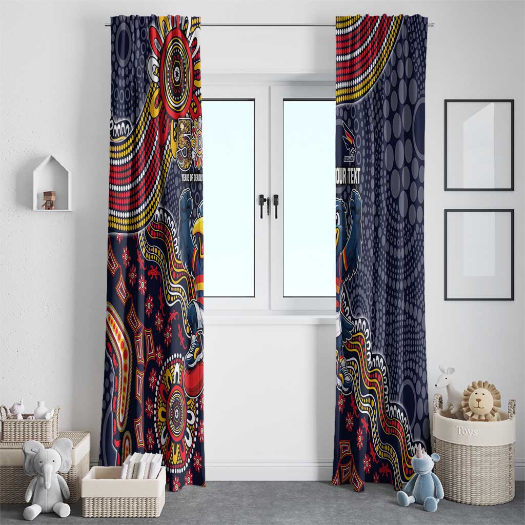 Personalized Adelaide Crows Mascot Window Curtain Aboriginal Dot Art Style Vibrant Indigenous Pattern Design