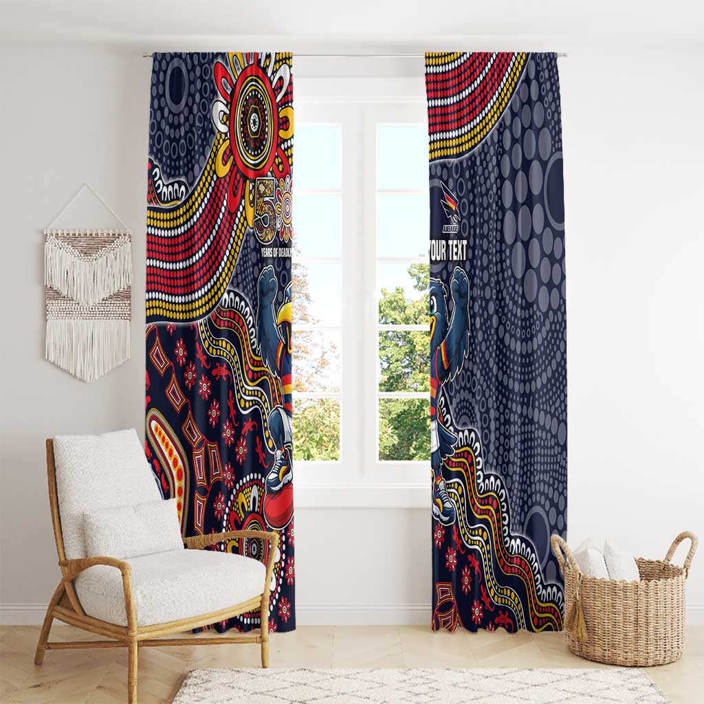 Personalized Adelaide Crows Mascot Window Curtain Aboriginal Dot Art Style Vibrant Indigenous Pattern Design