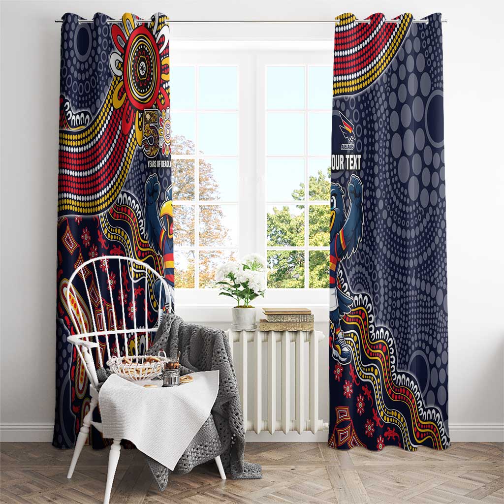 Personalized Adelaide Crows Mascot Window Curtain Aboriginal Dot Art Style Vibrant Indigenous Pattern Design