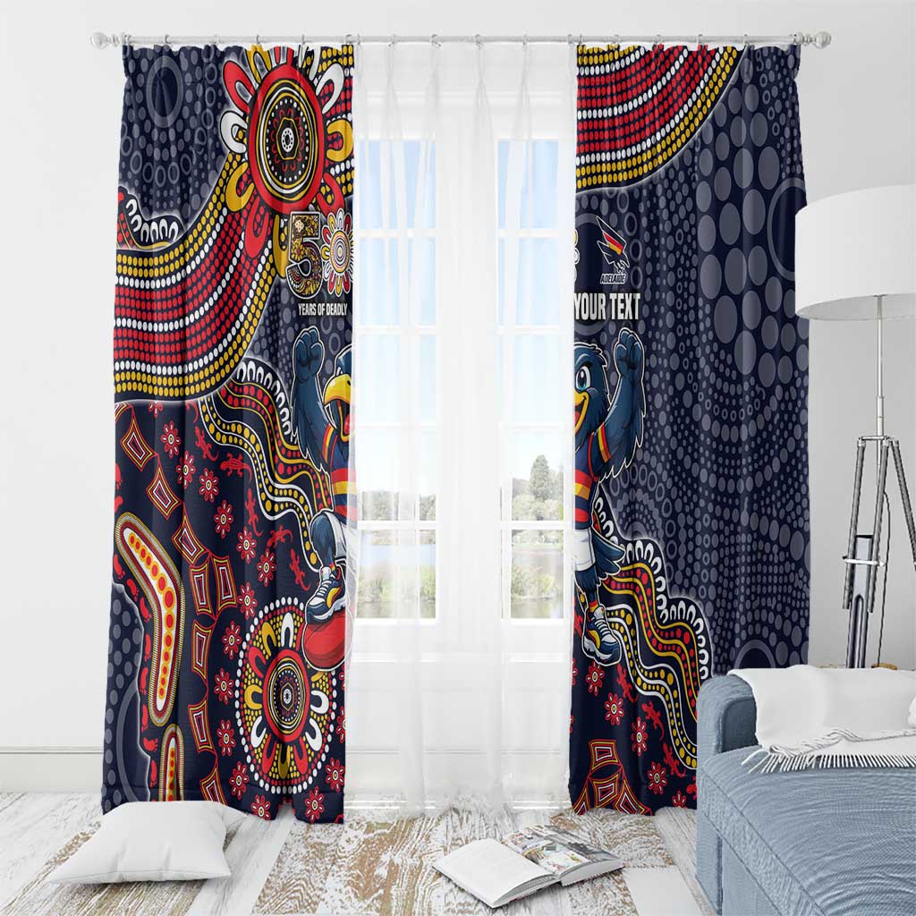 Personalized Adelaide Crows Mascot Window Curtain Aboriginal Dot Art Style Vibrant Indigenous Pattern Design