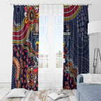 Personalized Adelaide Crows Mascot Window Curtain Aboriginal Dot Art Style Vibrant Indigenous Pattern Design