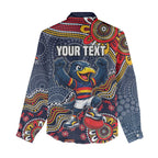 Personalized Adelaide Crows Mascot Women Casual Shirt Aboriginal Dot Art Style Vibrant Indigenous Pattern Design