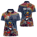 Personalized Adelaide Crows Mascot Women Polo Shirt Aboriginal Dot Art Style Vibrant Indigenous Pattern Design