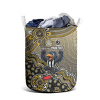 Personalized Magpies Football Mascot Laundry Basket Aboriginal Dot Art Style Vibrant Indigenous Pattern Design