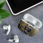 Personalized Magpies Football Mascot AirPods Case Aboriginal Dot Art Style Vibrant Indigenous Pattern Design