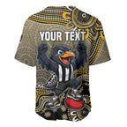Personalized Magpies Football Mascot Baseball Jersey Aboriginal Dot Art Style Vibrant Indigenous Pattern Design