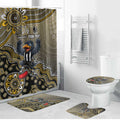 Personalized Magpies Football Mascot Bathroom Set Aboriginal Dot Art Style Vibrant Indigenous Pattern Design