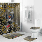 Personalized Magpies Football Mascot Bathroom Set Aboriginal Dot Art Style Vibrant Indigenous Pattern Design