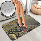 Personalized Magpies Football Mascot Bathroom Set Aboriginal Dot Art Style Vibrant Indigenous Pattern Design