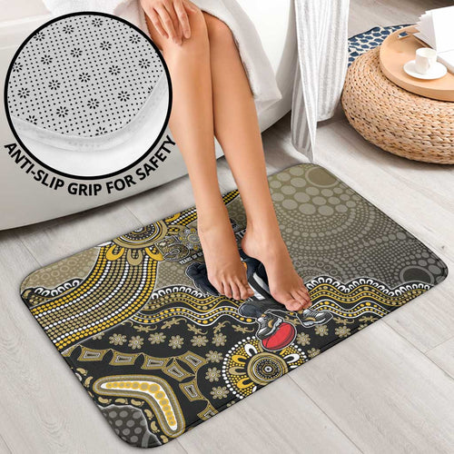 Personalized Magpies Football Mascot Bathroom Set Aboriginal Dot Art Style Vibrant Indigenous Pattern Design