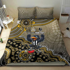 Personalized Magpies Football Mascot Bedding Set Aboriginal Dot Art Style Vibrant Indigenous Pattern Design