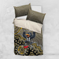 Personalized Magpies Football Mascot Bedding Set Aboriginal Dot Art Style Vibrant Indigenous Pattern Design