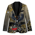 Personalized Magpies Football Mascot Blazer Aboriginal Dot Art Style Vibrant Indigenous Pattern Design