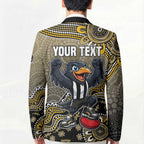 Personalized Magpies Football Mascot Blazer Aboriginal Dot Art Style Vibrant Indigenous Pattern Design