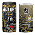 Personalized Magpies Football Mascot 4 in 1 Can Cooler Tumbler Aboriginal Dot Art Style Vibrant Indigenous Pattern Design