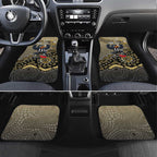 Personalized Magpies Football Mascot Car Mats Aboriginal Dot Art Style Vibrant Indigenous Pattern Design