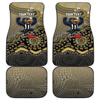 Personalized Magpies Football Mascot Car Mats Aboriginal Dot Art Style Vibrant Indigenous Pattern Design