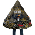 Personalized Magpies Football Mascot Cloak Aboriginal Dot Art Style Vibrant Indigenous Pattern Design