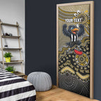 Personalized Magpies Football Mascot Door Cover Aboriginal Dot Art Style Vibrant Indigenous Pattern Design