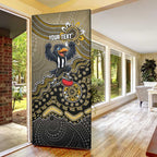 Personalized Magpies Football Mascot Door Cover Aboriginal Dot Art Style Vibrant Indigenous Pattern Design