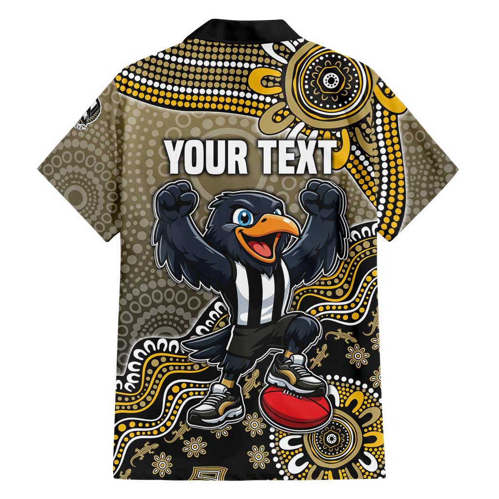 Personalized Magpies Football Mascot Family Matching Summer Maxi Dress and Hawaiian Shirt Aboriginal Dot Art Style Vibrant Indigenous Pattern Design