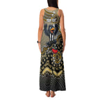 Personalized Magpies Football Mascot Family Matching Tank Maxi Dress and Hawaiian Shirt Aboriginal Dot Art Style Vibrant Indigenous Pattern Design