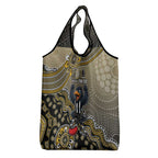 Personalized Magpies Football Mascot Grocery Bag Aboriginal Dot Art Style Vibrant Indigenous Pattern Design