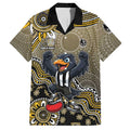 Personalized Magpies Football Mascot Hawaiian Shirt Aboriginal Dot Art Style Vibrant Indigenous Pattern Design