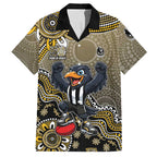 Personalized Magpies Football Mascot Hawaiian Shirt Aboriginal Dot Art Style Vibrant Indigenous Pattern Design