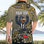Personalized Magpies Football Mascot Hawaiian Shirt Aboriginal Dot Art Style Vibrant Indigenous Pattern Design